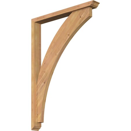 Ekena Millwork Thorton Traditional Smooth Bracket w/ Offset Brace, Western Red Cedar, 3 1/2"W x 28"D x 40"H BKT0402X28X40THR01SWR